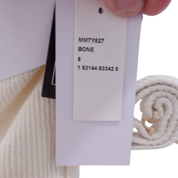 NWT MICHAEL Michael Kors One Piece Swimsuit Sz 8 Ivory One-Shoulder Side-Cutout - Picture 10 of 11